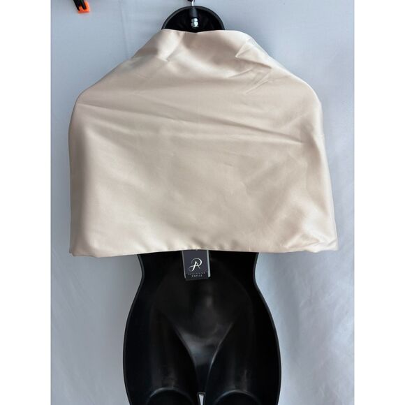 Adrianna Papell NWT Tull Thru Wrap Charmeuse Champagne Satin Evening Scarf OS - Picture 6 of 9